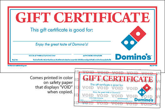 Safety Paper Gift Certificate - Regular (Single)