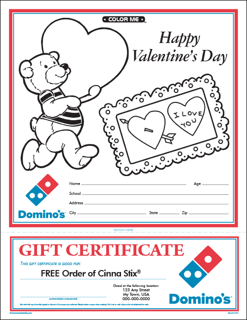 Valentine's Day Color Me Sheet