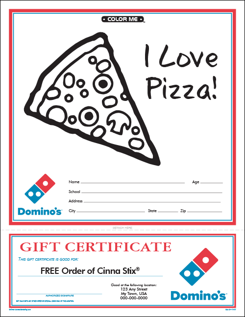 I Love Pizza Color Me Sheet