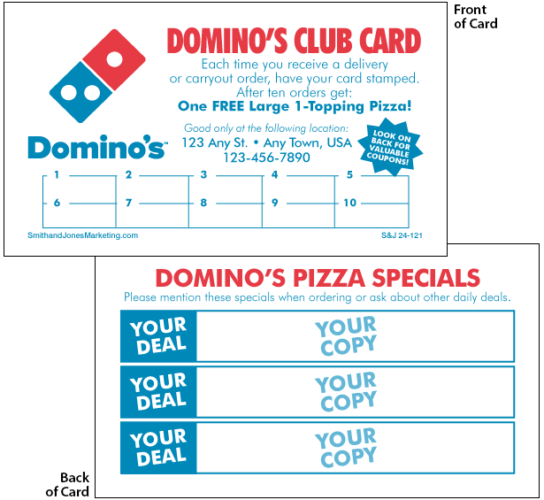 Domino's Club Card (2-Sided) - Click Image to Close
