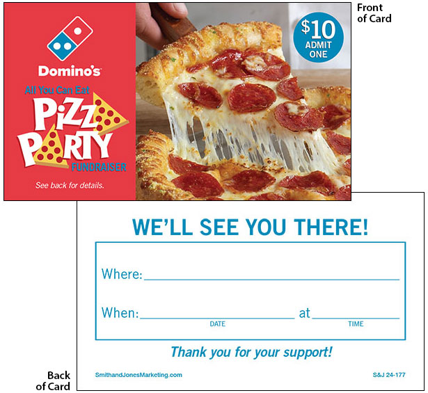 Pizza Party Fundraising Card (2-Sided)