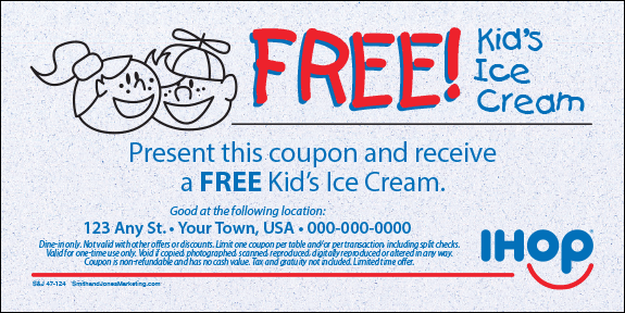 Free Kid's Ice Cream Coupon