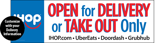 "Open for Delivery and Take Out Only" Banner