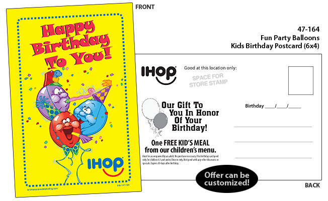 Kid's Birthday Postcard - Fun Party Ballons