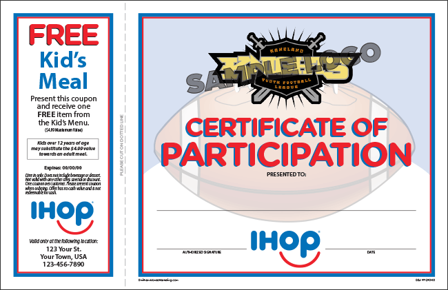 Football Sports Participation Certificate