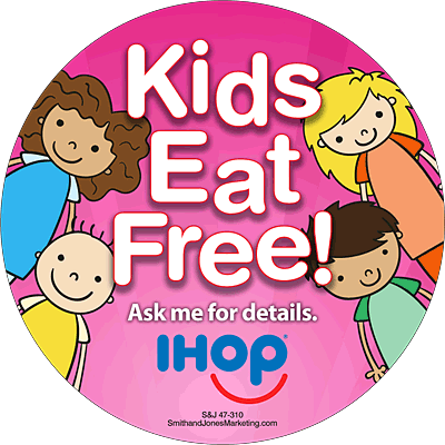 Kids Eat Free Crew Button (Pink Coloring)