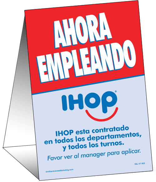 Now Hiring Table Tent (Spanish)