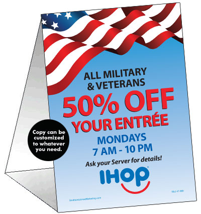 Military Discount Table Tent
