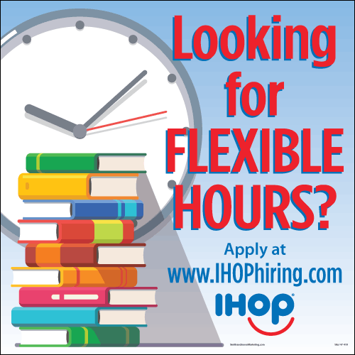 Flexible Hours Hiring Window Cling (Books) [3' x 3']