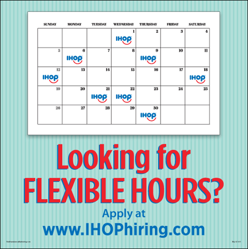 Flexible Hours Hiring Window Cling (Calendar) [2' x 2']