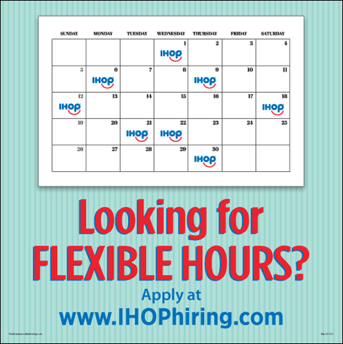 Flexible Hours Hiring Window Cling (Calendar) [3' x 3']