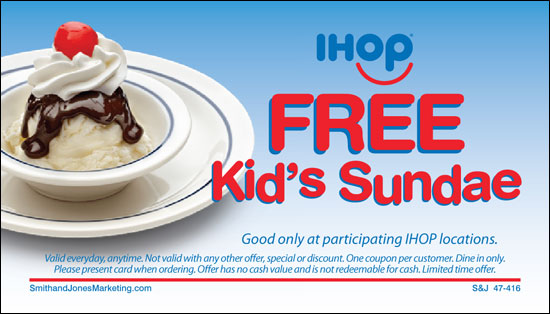 Free Kid's Sundae BCS Card (Stock)