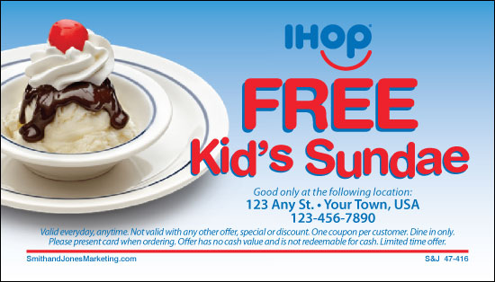 Free Kid's Sundae BCS Card