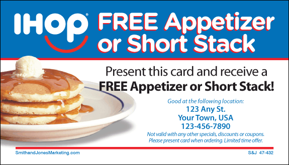 Free Appetizer or Short Stack BCS Card