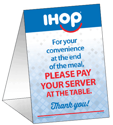 Pay Your Server Table Tent