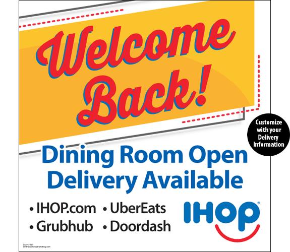 "Welcome Back" Window Cling (Yellow Box) [2' x 2']