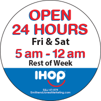 Open 24 Hours Friday & Saturday Sticker