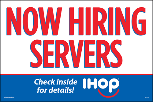 Now Hiring Servers Yard Sign