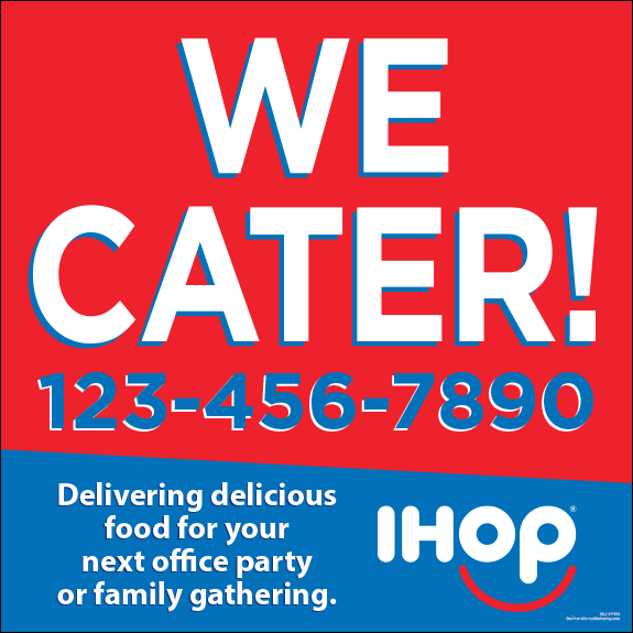 We Cater with Phone Number Window Cling (2' x 2')