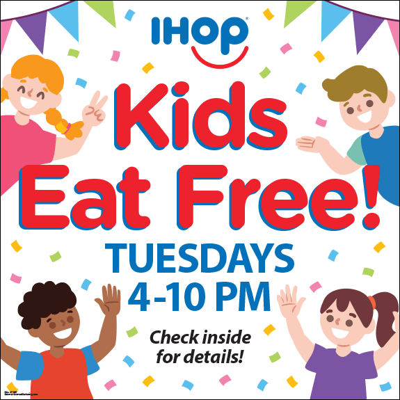 Kids Eat Free Window Cling (2' x 2')