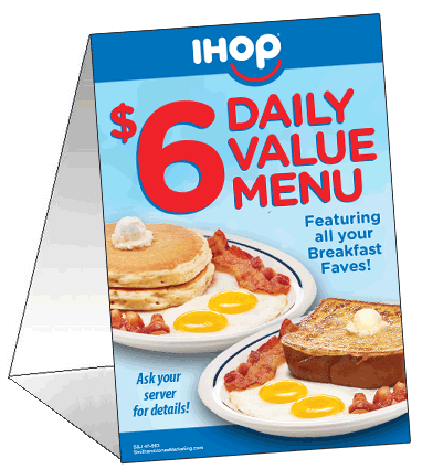 Daily Value Menu Table Tent