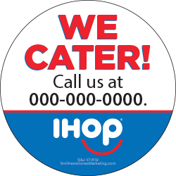 We Cater with Phone Number Sticker (2-1/2" Round)