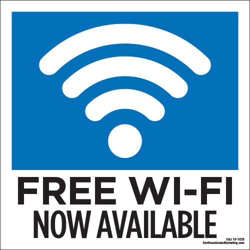 WiFi Now Available Window Cling - Click Image to Close