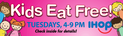 "Kids Eat Free" Banner (Pink Coloring) - Click Image to Close