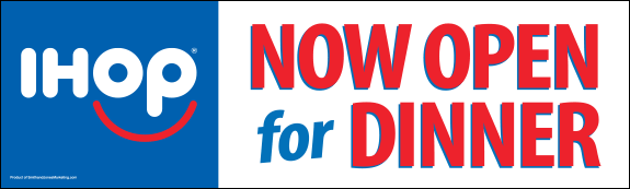 "Now Open for Dinner" Banner - Click Image to Close