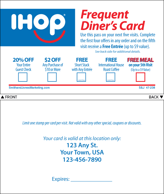 Frequent Diner BCS Card (2-Sided) - Click Image to Close