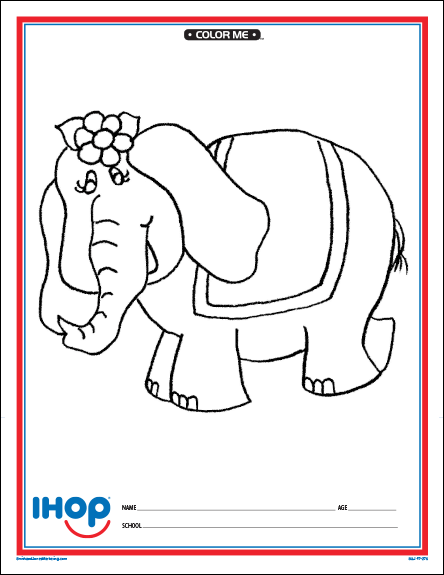 Elephant Color Me Sheet - Click Image to Close