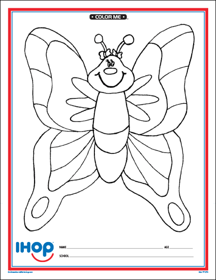 Butterfly Color Me Sheet - Click Image to Close