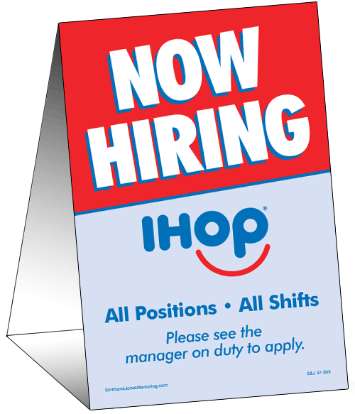 Now Hiring Table Tent - Click Image to Close