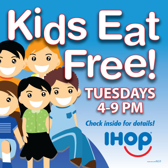 Kids Eat Free Window Cling (3' x 3') - Click Image to Close
