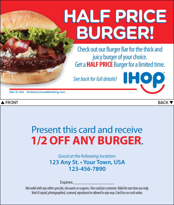 Half Price Burger BCS Card (2-Sided) - Click Image to Close