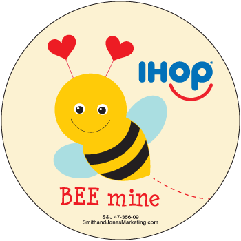 Valentine's Day Bee Sticker - Click Image to Close
