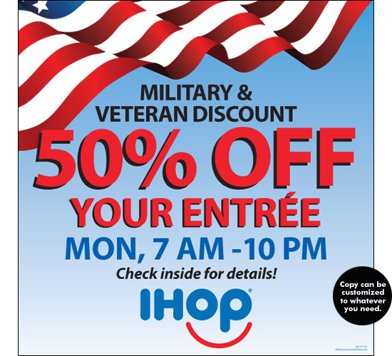 Military Discount Window Cling (2' x 2') - Click Image to Close