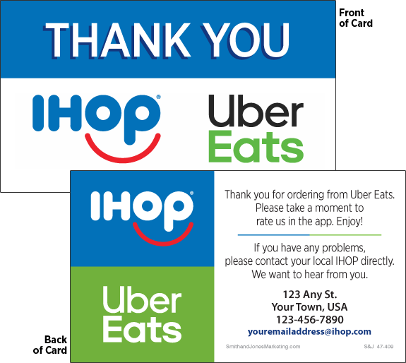 Uber Eats Thanks BCS Card (2-Sided) - Click Image to Close