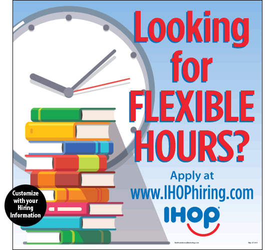 Flexible Hours Hiring Window Cling (Books) [2' x 2'] - Click Image to Close