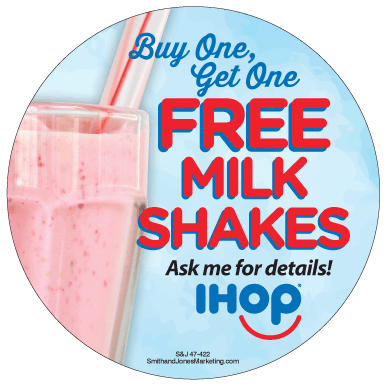 BOGO Milkshake Crew Button (Blue) - Click Image to Close