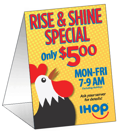 Rise & Shine Special Table Tent - Click Image to Close