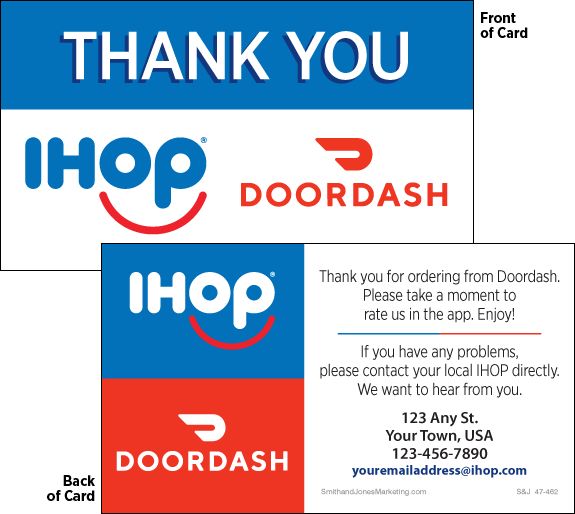 Doordash Thanks BCS Card (2-Sided) - Click Image to Close