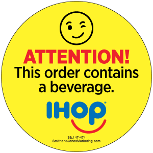 Order Contains Beverage Sticker (Winky Face) - Click Image to Close