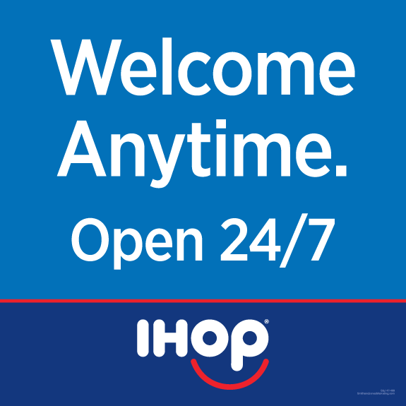 Welcome Anytime, Open 24/7 Window Cling (2' x 2') - Click Image to Close