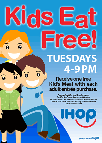 Kids Eat Free Table Talker - Click Image to Close
