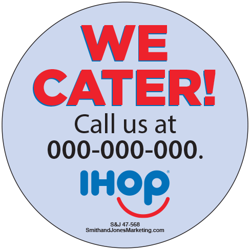 We Cater with Phone Number Sticker - Click Image to Close