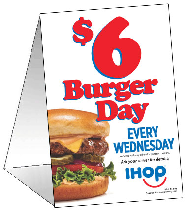 Burger Day Table Tent - Click Image to Close