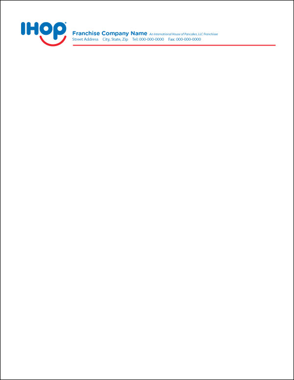 IHOP Letterhead - Click Image to Close
