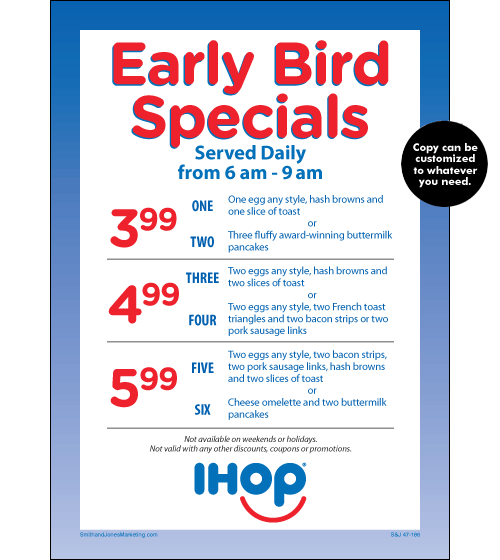 Early Bird Specials Table Talker