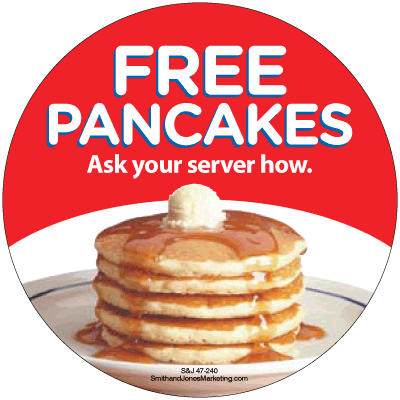 Free Pancakes Crew Button